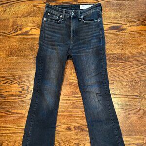 Rag & Bone Black Denim Flared Leg Jeans Size 25 Waist